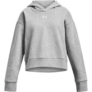 Under Armour RIVAL FLEECE CROP HOODIE Dievčenská mikina, sivá, veľkosť