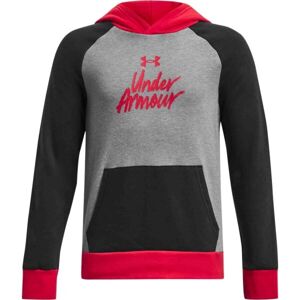 Under Armour RIVAL FLEECE SCRIPT CB HD Chlapčenská mikina, čierna, veľkosť