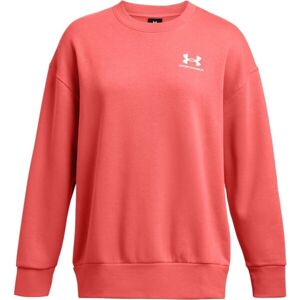 Under Armour ESSENTIAL FLC OS CREW Dámska mikina, lososová, veľkosť