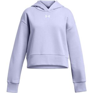 Under Armour RIVAL FLEECE CROP HOODIE Dievčenská mikina, modrá, veľkosť