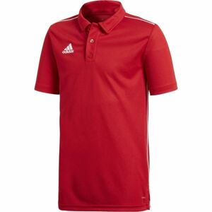 adidas CORE18 POLO Y Chlapčenské  tričko polo, červená, veľkosť 128