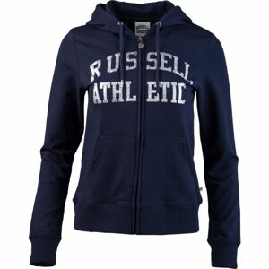 Russell Athletic CLASSIC PRINTED ZIP THROUGH HOODY Dámska mikina, tmavo modrá, veľkosť M