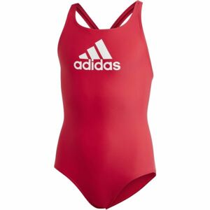 adidas BADGE OF SPORTS SWIMSUIT GIRLS Dievčenské plavky, červená, veľkosť 128