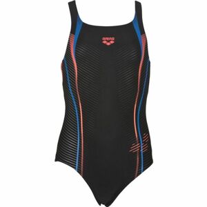 Arena G ROY JR SWIM PRO BACK ONE PIECE Dievčenské jednodielne plavky, čierna,červená,modrá, veľkosť