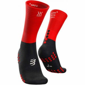 Compressport MID COMPRESSION SOCKS Vysoké  bežecké ponožky, červená, veľkosť