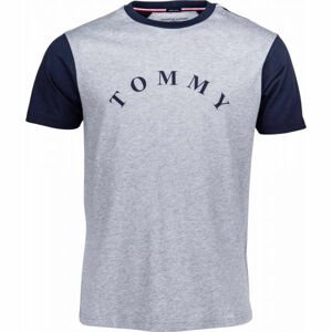Tommy Hilfiger CN SS TEE LOGO šedá S - Pánske tričko