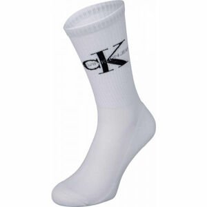 Calvin Klein MEN CREW 1P CK JEANS RIB DESMOND Pánske ponožky, biela, veľkosť UNI