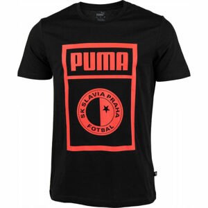 Puma SLAVIA PRAGUE GRAPHIC TEE Pánske tričko, čierna, veľkosť XXL