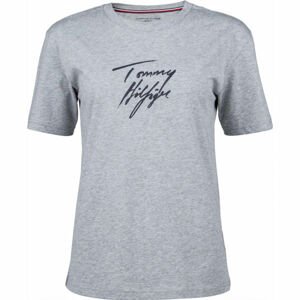 Tommy Hilfiger CN TEE SS LOGO sivá M - Dámske tričko
