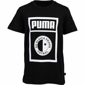 Puma SLAVIA PRAGUE GRAPHIC TEE JR Juniorské tričko, čierna, veľkosť 140