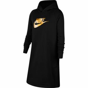 Nike NSW SHINE GX HD DRESS PR G Dievčenské šaty, čierna, veľkosť S