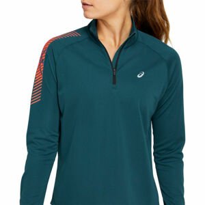 ASICS ICON LS 1/2 ZIP Dámska športová mikina, tmavo zelená, veľkosť XL