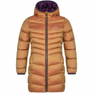 Loap IDUZIE Dievčenský zimný kabát, zlatá, veľkosť 122-128