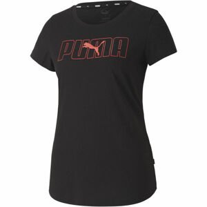 Puma REBEL GRAPHIC TEE Dámske tričko, čierna,ružová, veľkosť