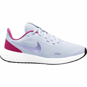 Nike REVOLUTION 5 GS Detská bežecká obuv, sivá, veľkosť 38.5