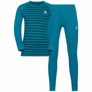 Odlo SET ACTIVE WARM KIDS Detský set funkčnej bielizne, modrá, veľkosť 164