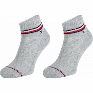 Tommy Hilfiger MEN ICONIC QUARTER 2P Pánske ponožky, sivá, veľkosť 39 - 42