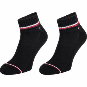 Tommy Hilfiger MEN ICONIC QUARTER 2P Pánske ponožky, čierna, veľkosť 39 - 42