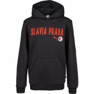 Puma Slavia Prague Graphic Hoody Jr DGRY čierna 128 - Chlapčenská mikina