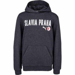 Puma Slavia Prague Graphic Hoody Jr DGRY tmavo sivá 140 - Chlapčenská mikina