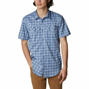 Columbia SILVER RIDGE LITE PLAID SHORT SLEEVE Pánska košeľa, modrá, veľkosť S