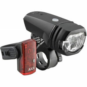 AXA GREENLINE SET 50 LUX čierna  - Set predného a zadného svetla na bicykel