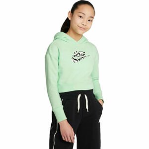 Nike NSW CROP HOODIE FILL Dievčenská mikina, svetlo zelená, veľkosť