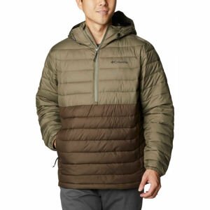 Columbia POWDER LITE ANORAK Pánska bunda, hnedá, veľkosť XXL