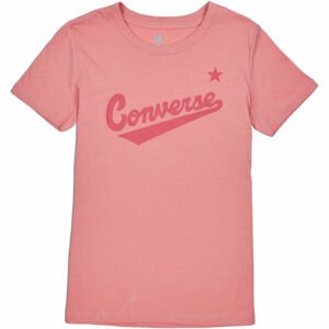 Converse WOMENS NOVA CENTER FRONT LOGO TEE lososová M - Dámske tričko