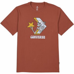 Converse SKULL GRAPHIC LOGO 1 SHORT SLEEVE TEE Pánske tričko, hnedá, veľkosť S