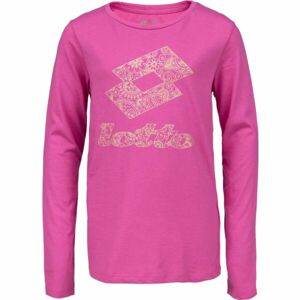 Lotto SMART G III TEE LS JS ružová L - Dievčenské tričko s dlhým rukávom
