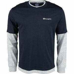 Champion LONG SLEEVE CREWNECK T-SHIRT Pánske tričko s dlhým rukávom, tmavo modrá, veľkosť L