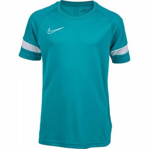 Nike DRI-FIT ACADEMY Chlapčenské futbalové tričko, tyrkysová,biela, veľkosť