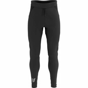 Compressport HYBRID SEAMLESS HURRICANE PANTS Pánske vetruodolné bežecké nohavice, čierna, veľkosť L