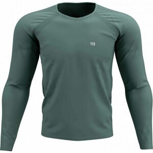 Compressport TRAINING TSHIRT LS zelená M - Pánske tréningové tričko s dlhým rukávom
