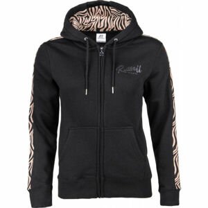 Russell Athletic ZIP THROUGH HOODY Dámska mikina, čierna, veľkosť