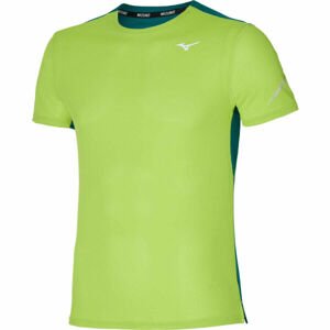 Mizuno DRY AERO FLOW TEE zelená 2XL - Pánske bežecké tričko
