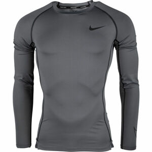 Nike NP DF TIGHT TOP LS M tmavo sivá 2XL - Pánske tričko s dlhým rukávom