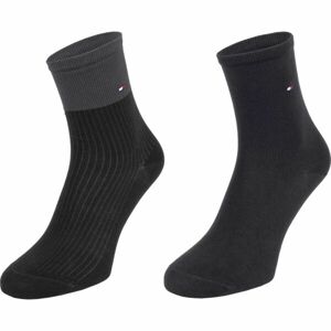 Tommy Hilfiger WOMEN 2P TENCEL SHORT SOCK COLORBLOCK Dámske ponožky, čierna, veľkosť 39 - 42