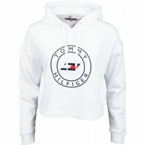 Tommy Hilfiger RELAXED ROUND GRAPHIC HOODIE LS biela S - Dámska mikina