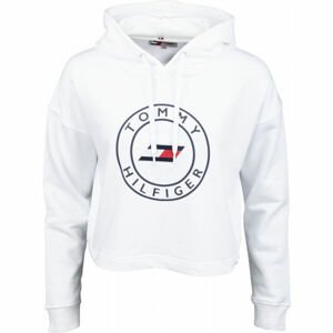 Tommy Hilfiger RELAXED ROUND GRAPHIC HOODIE LS biela XS - Dámska mikina