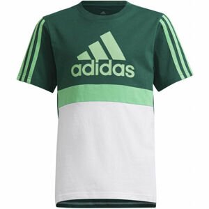adidas CB TEE Chlapčenské tričko, tmavo zelená, veľkosť 116
