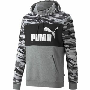 Puma ESS+ CAMO HOODIE TR Pánska športová mikina, sivá, veľkosť L