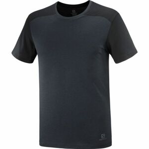 Salomon ESSENTIAL COLORBLOC Pánske tričko, čierna, veľkosť S
