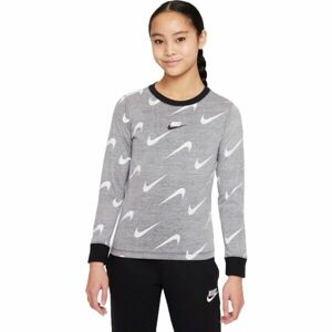 Nike NSW TEE LS RTL Dievčenské tričko s dlhým rukávom, sivá, veľkosť L