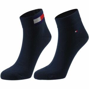 Tommy Hilfiger MEN QUARTER 2P FLAG Pánske ponožky, tmavo modrá, veľkosť 43-46