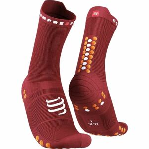 Compressport PRO RACING SOCK v4.0 RUN HIGH Bežecké ponožky, vínová, veľkosť T2