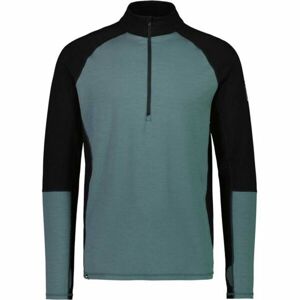 MONS ROYALE OLYMPUS HALF ZIP Pánske technické Merino tričko, tmavo zelená, veľkosť M