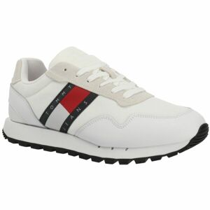 Tommy Hilfiger RETRO LEATHER TJM RUNNER Pánska voľnočasová obuv, biela, veľkosť 42