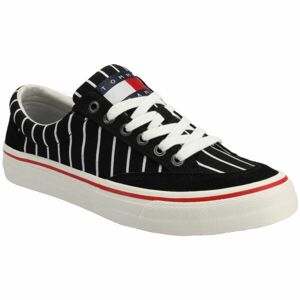 Tommy Hilfiger TOMMY JEANS SKATE CANVAS STRIPES Pánska voľnočasová obuv, čierna, veľkosť 46